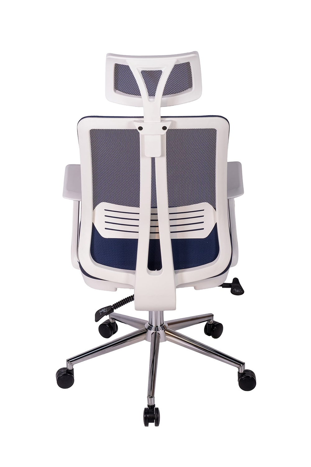 Ofisbazaar UP Beyaz Fileli Yönetici Koltuğu | Ergonomik Başlıklı Ofis Koltuğu Lacivert