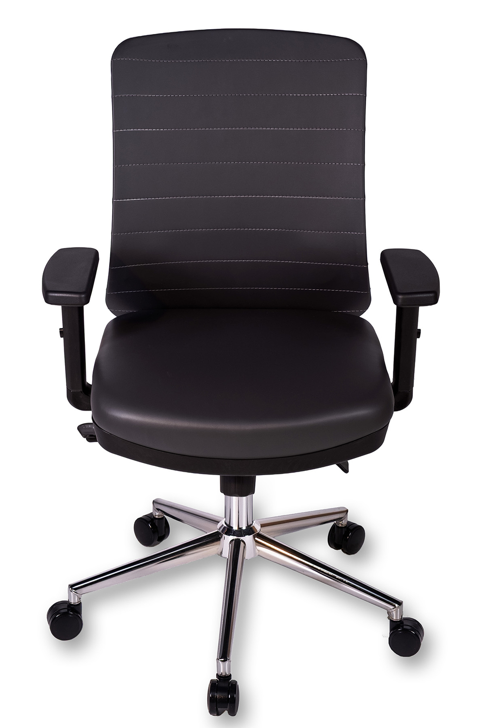 Ofisbazaar UP Deri Çalışma Koltuğu | Ergonomik Şef ve Toplantı Koltuğu Martin 06- Gri Deri