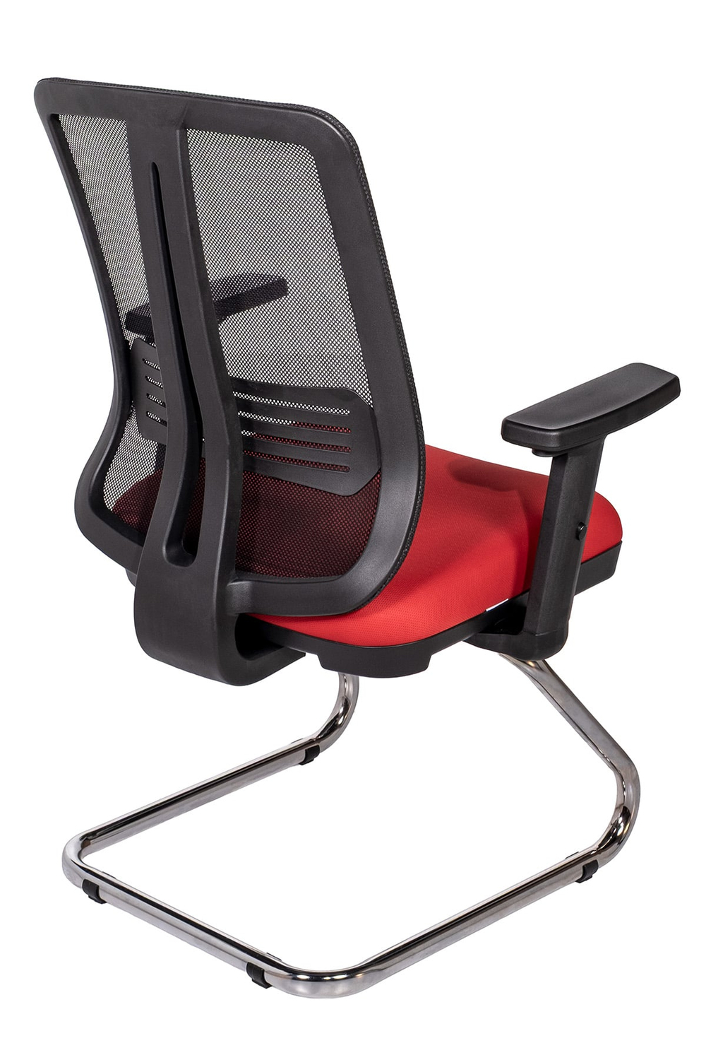 Ofisbazaar UP Fileli Misafir Koltuğu | Ergonomik Toplantı ve Bekleme Koltuğu Siyah Fileli/ Kırmızı 