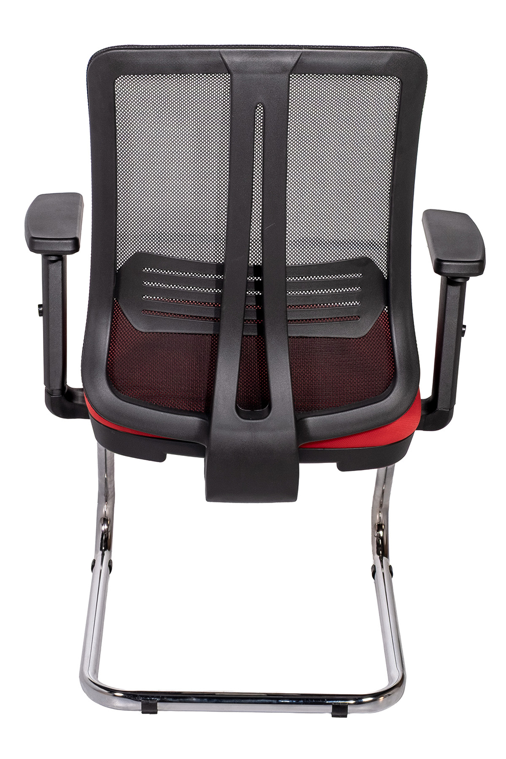 Ofisbazaar UP Fileli Misafir Koltuğu | Ergonomik Toplantı ve Bekleme Koltuğu Siyah Fileli/ Kırmızı 