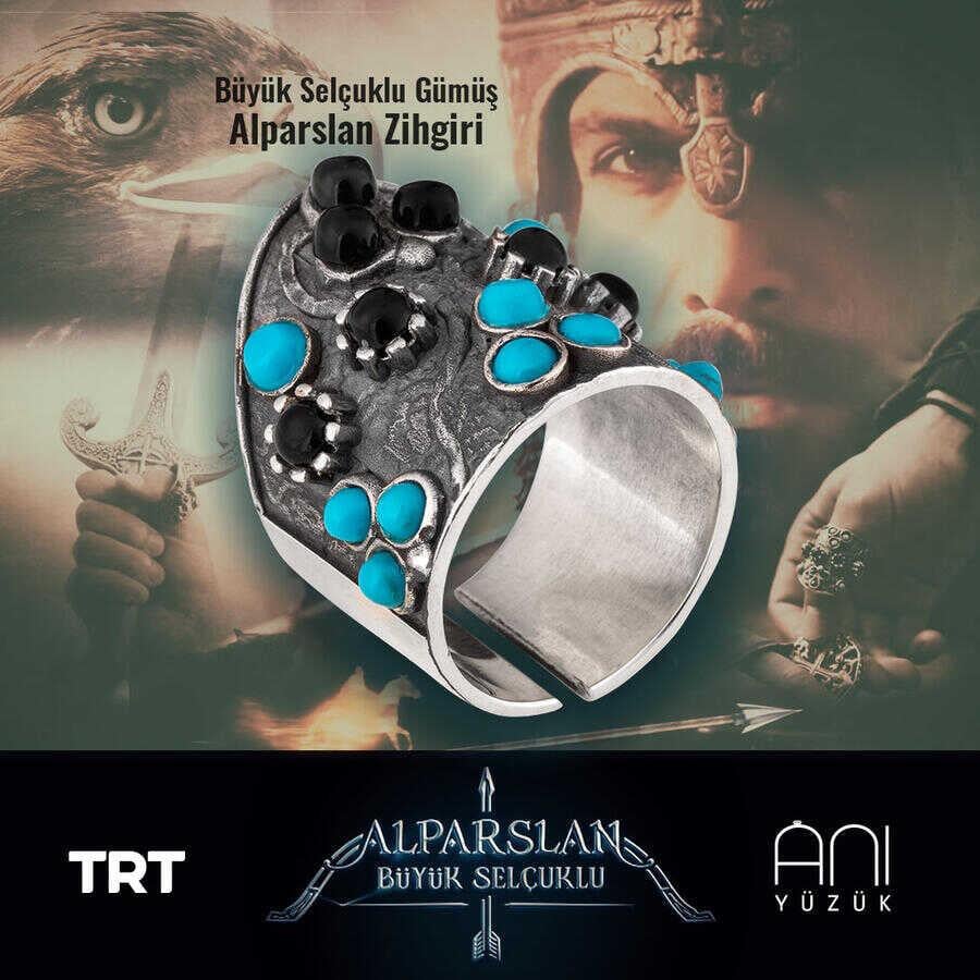 Alparslan Büyük Selçuklu Gümüş Yüzük - Alparslan Zihgiri
