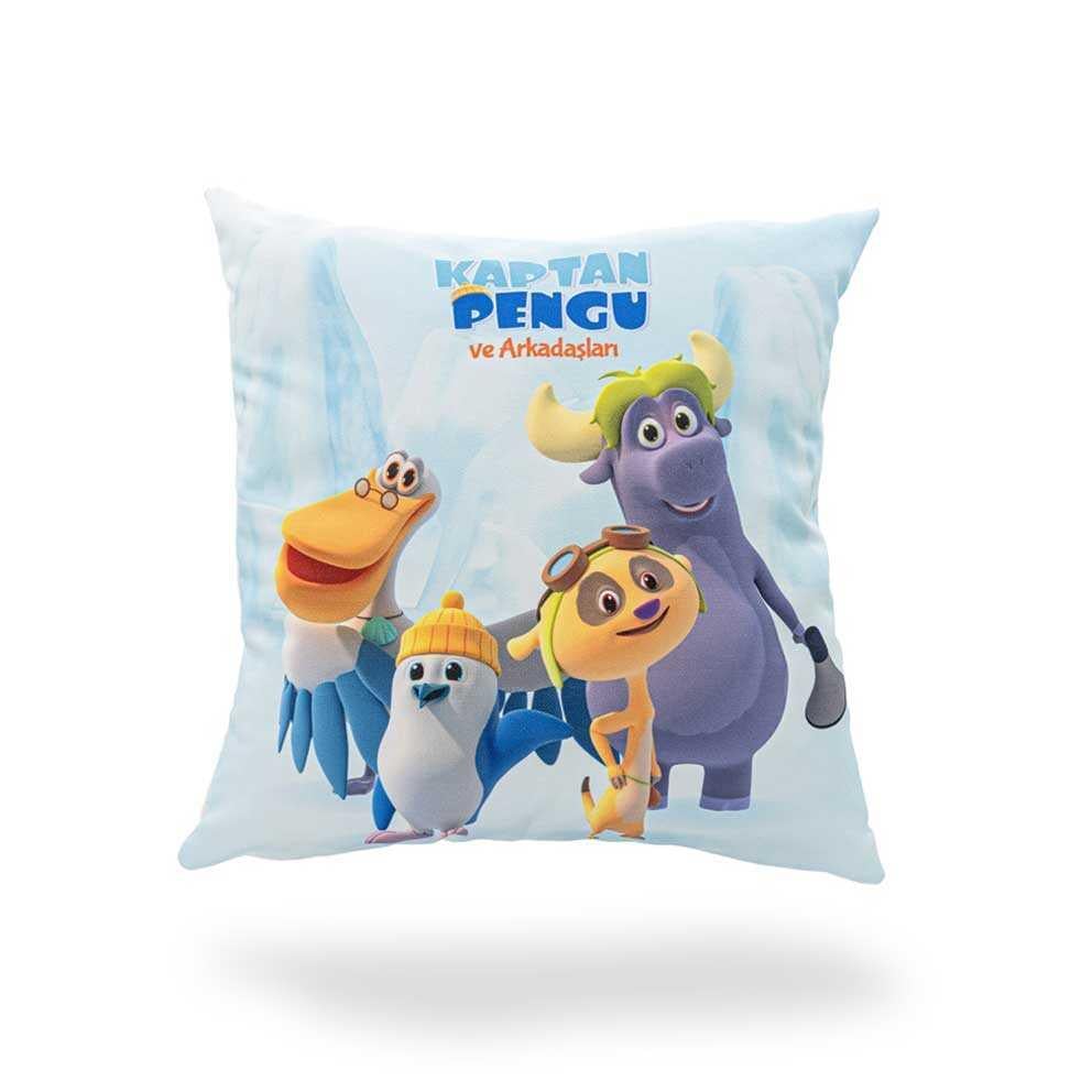 Kaptan Pengu Kırlent Kılıfı - Beyaz Buzul