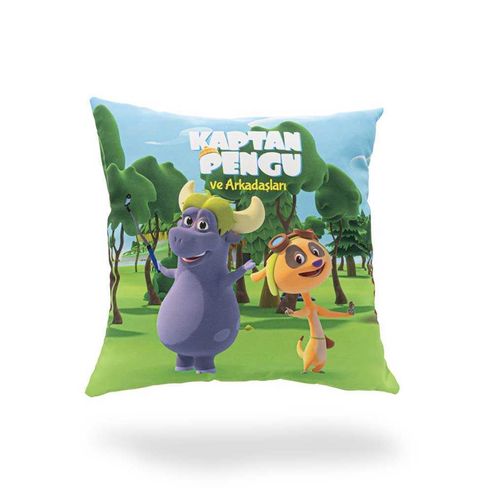 Kaptan Pengu Kırlent Kılıfı - Mandalina ve Mirket