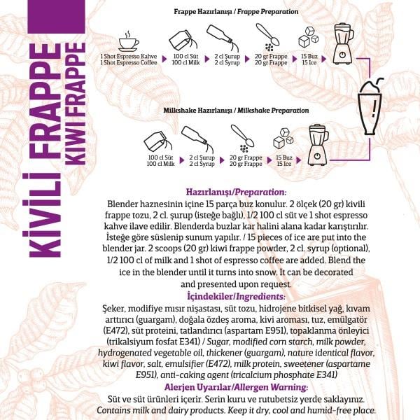 Frappe Seti Çilek, Karamel, Kivi, Mango, Muz, Böğürtlen 6lı 250G