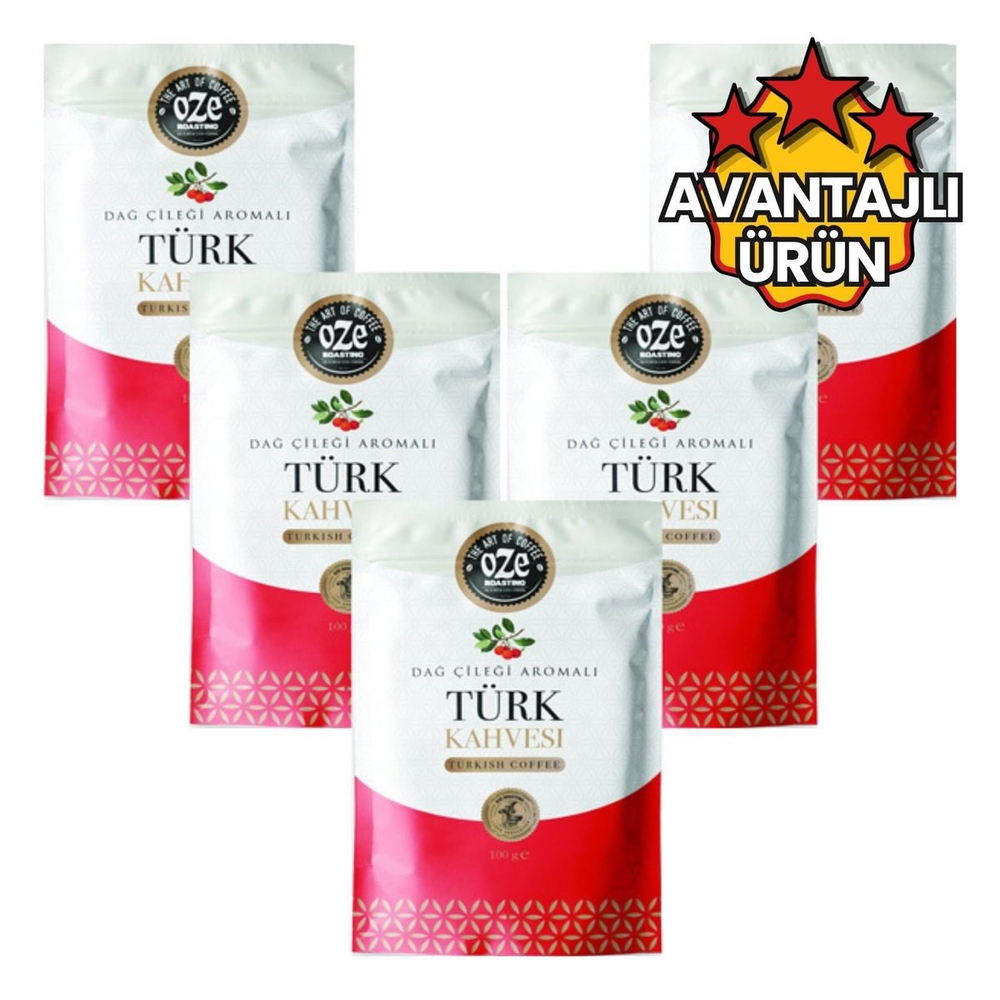 Dağ Çileği Aromalı Türk Kahvesi 5 x 100 g