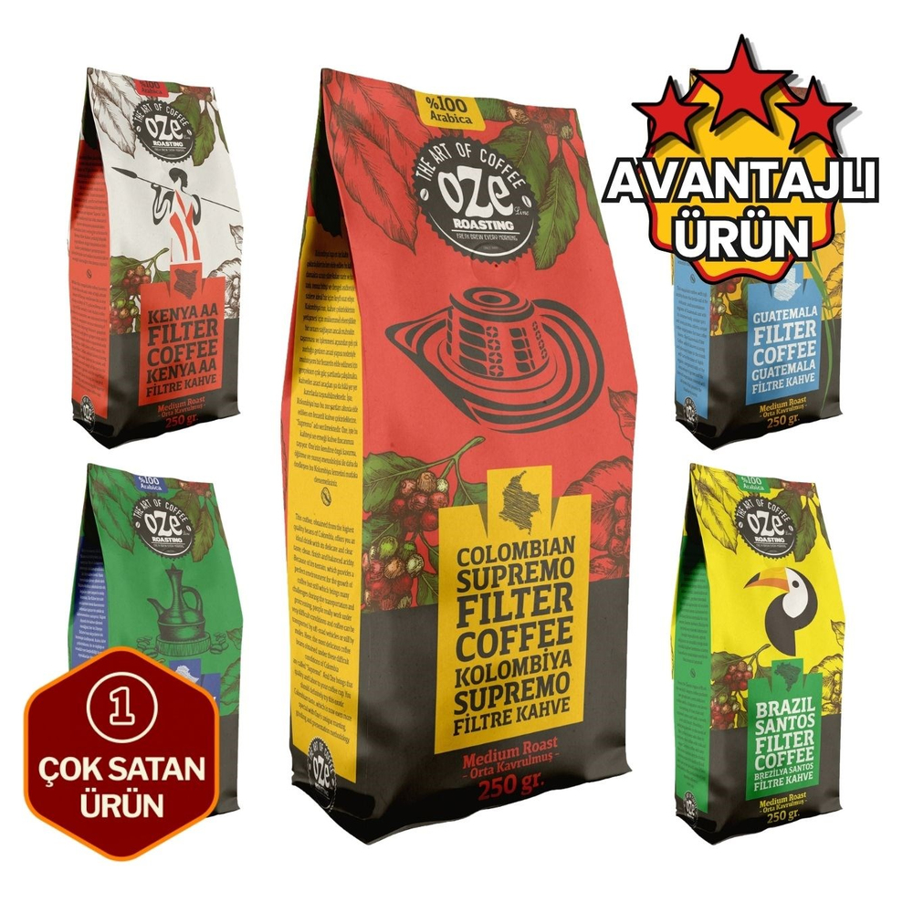 Dünya Kahveleri Tanışma Seti 5 x 250 g