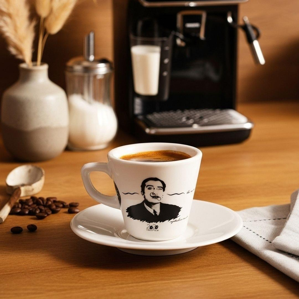 Oze® Collection Porselen Espresso Fincanı (Tabaklı) - 2li Set 