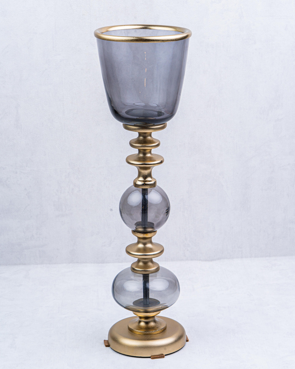 DekuvaBLACK CROME LARGE PILLAR CANDLE HOLDERLAMEDORE 1XP-223523BC