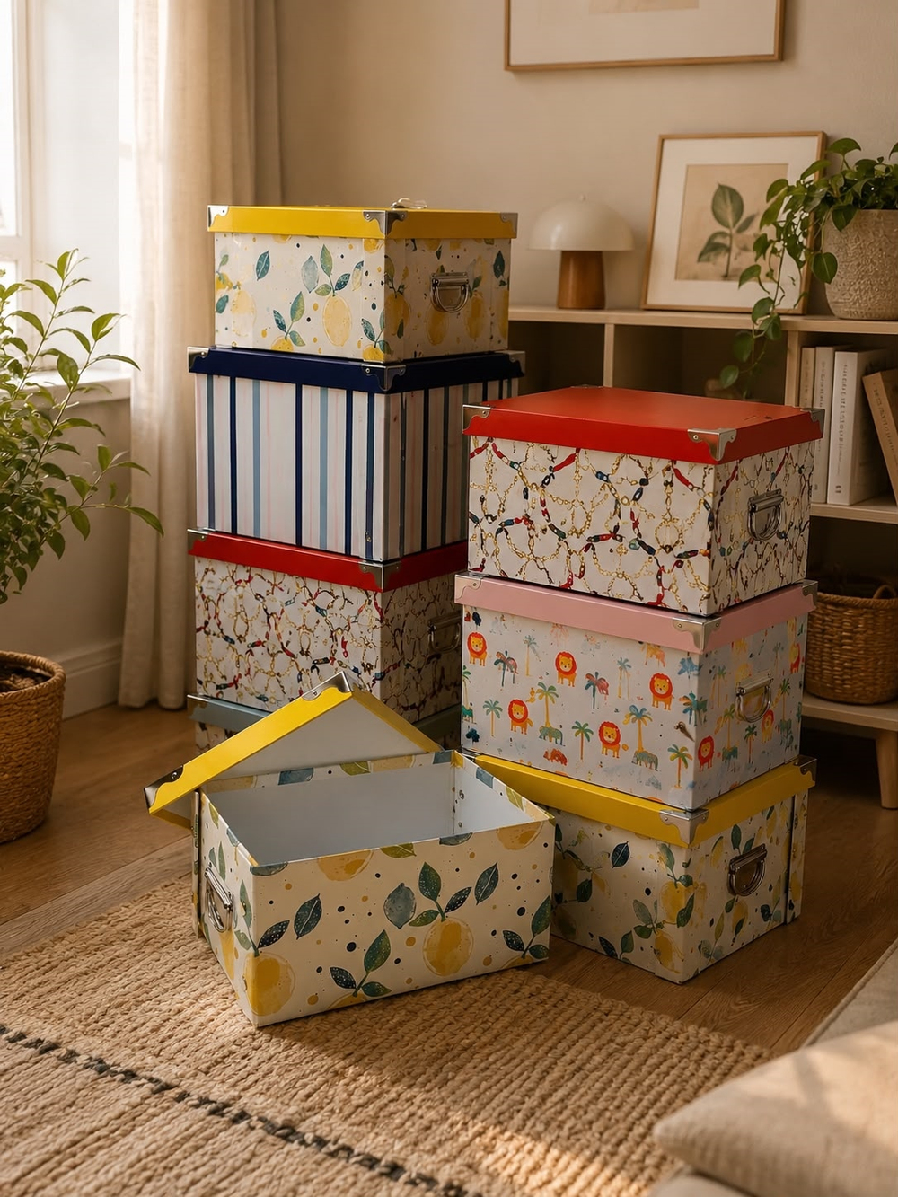 DekuvaDekuva Desenli Kapaklı Çok Amaçlı Organizer Kutu 20x30 cm0043