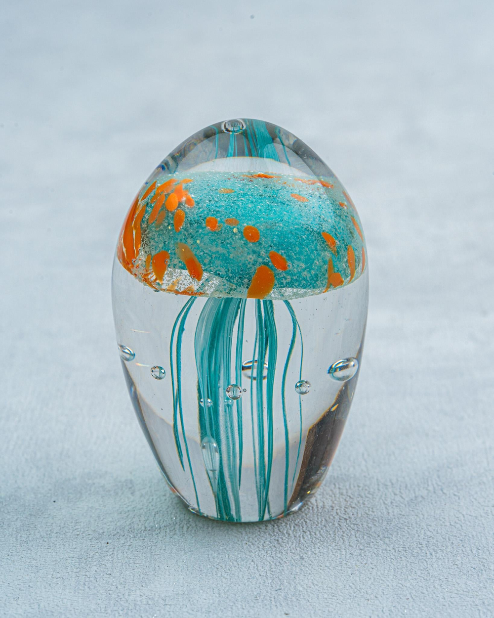 DekuvaJELLYFISH BLUE ORANGE GLASS DECORLAMEDOR 1ZB-2156