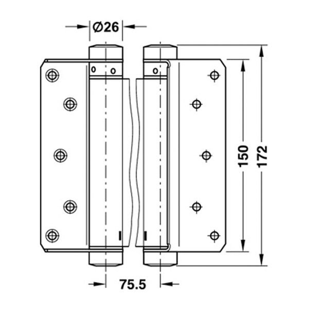 Çarpma kapı menteşesi p.çelik mat 150mm