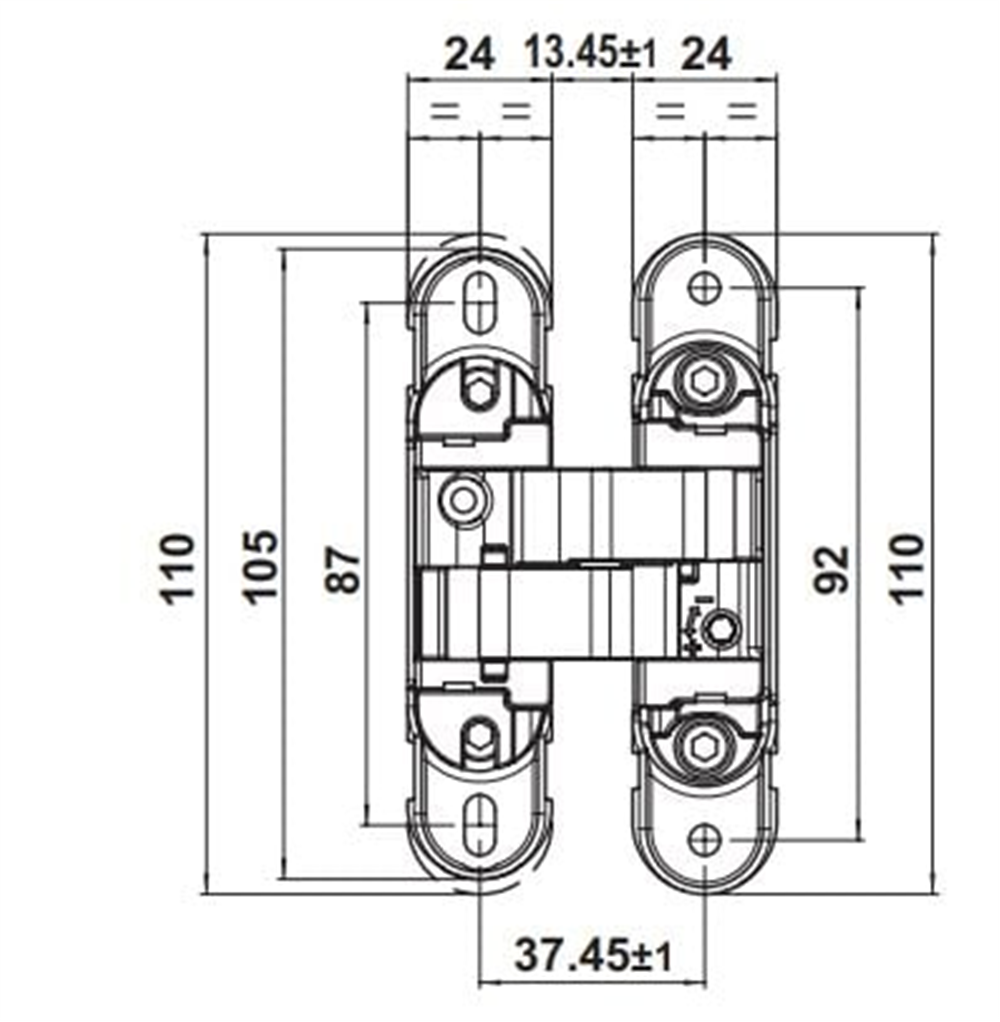 CDH 40S Gizli menteşe mat nikel 52kg 42p