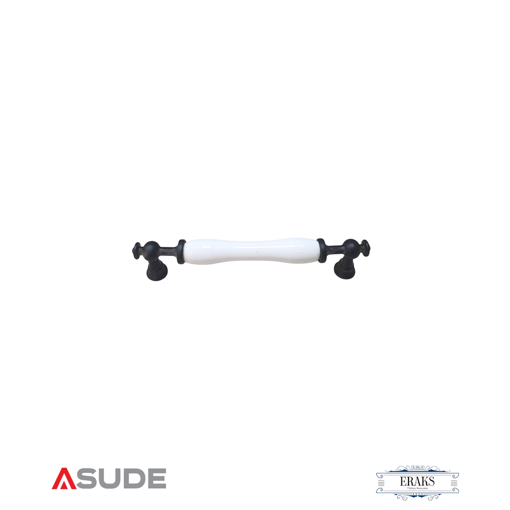 Eraks Tuğra Porselen Mobilya Kulpu (Siyah, 160 mm)