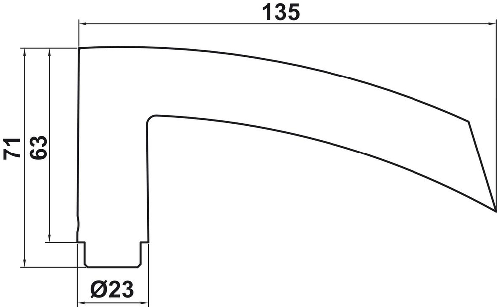 GLASS LINE Kapı kolu gümüş renkli