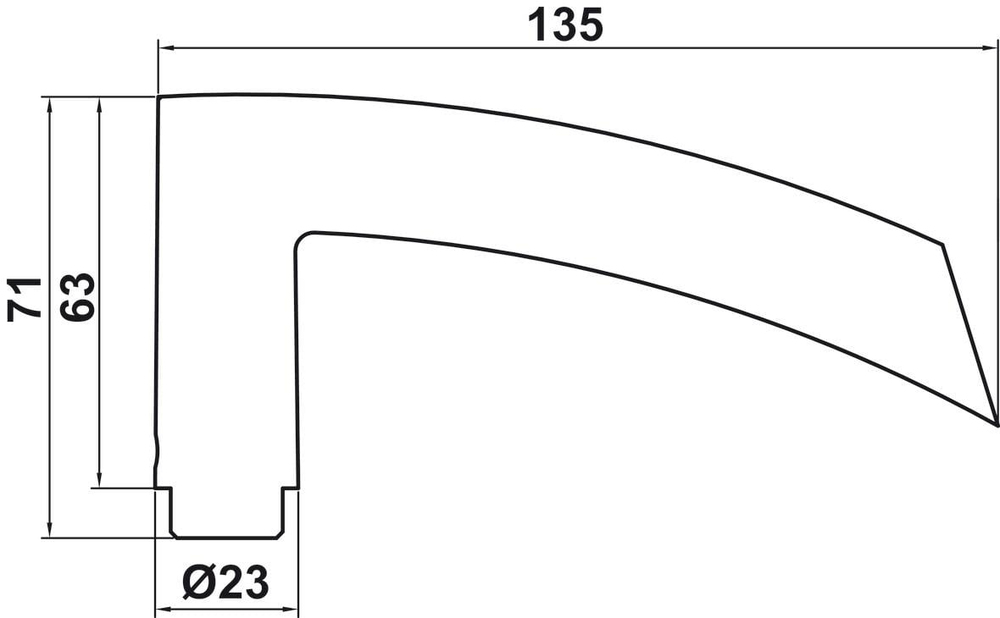 GLASS LINE Kapı kolu p.çelik mat