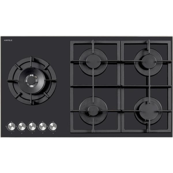 Hafele Gourmet Gazlı Ocak 90 cm 4G1W Siyah Cam