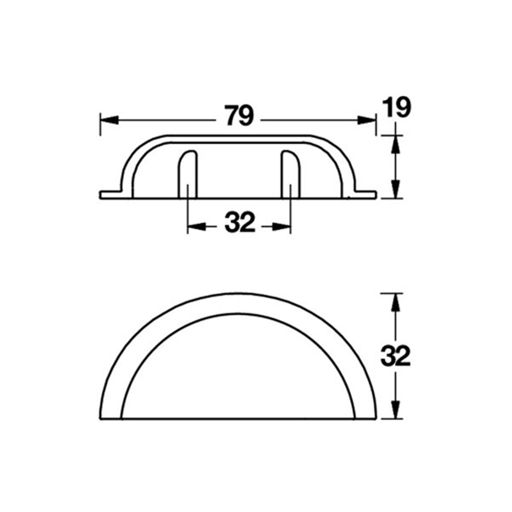 LAMONT Kulp mat siyah 32mm