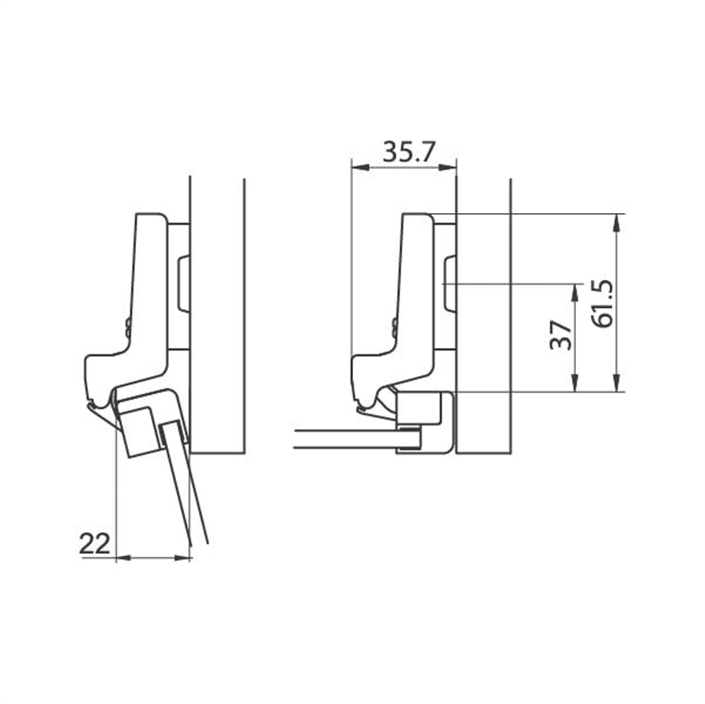 M.S. Cam kapak menteşesi tdb 4-6mm