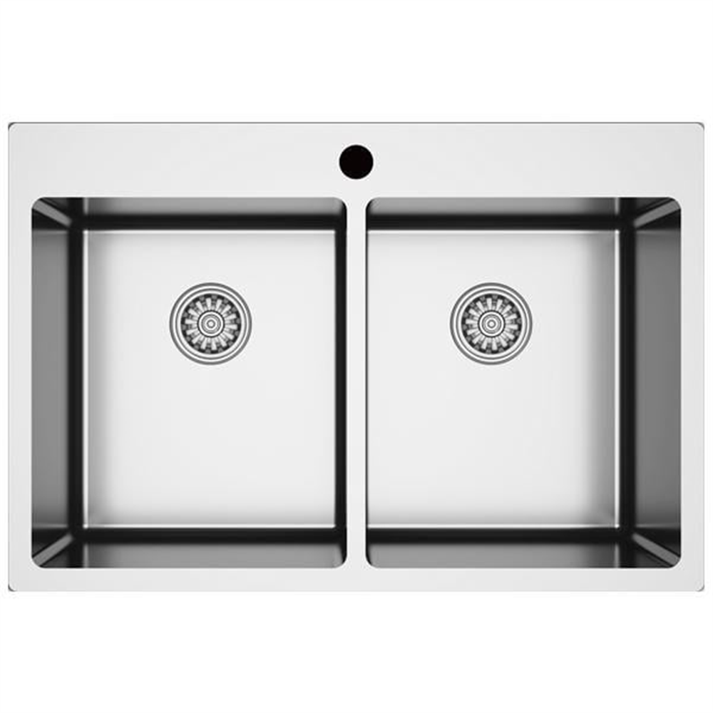NOVARA13 Eviye,750x505mm,pas.çel.fırçalı