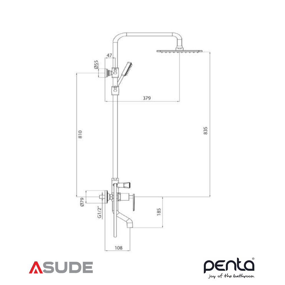 Penta 6976B Duş Sistemi (Siyah)