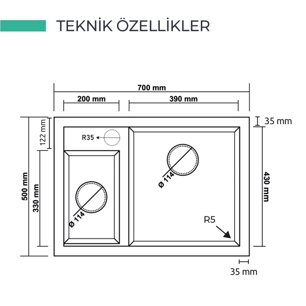 Realstone P016 Cappadocıa G.Eviye Siyah