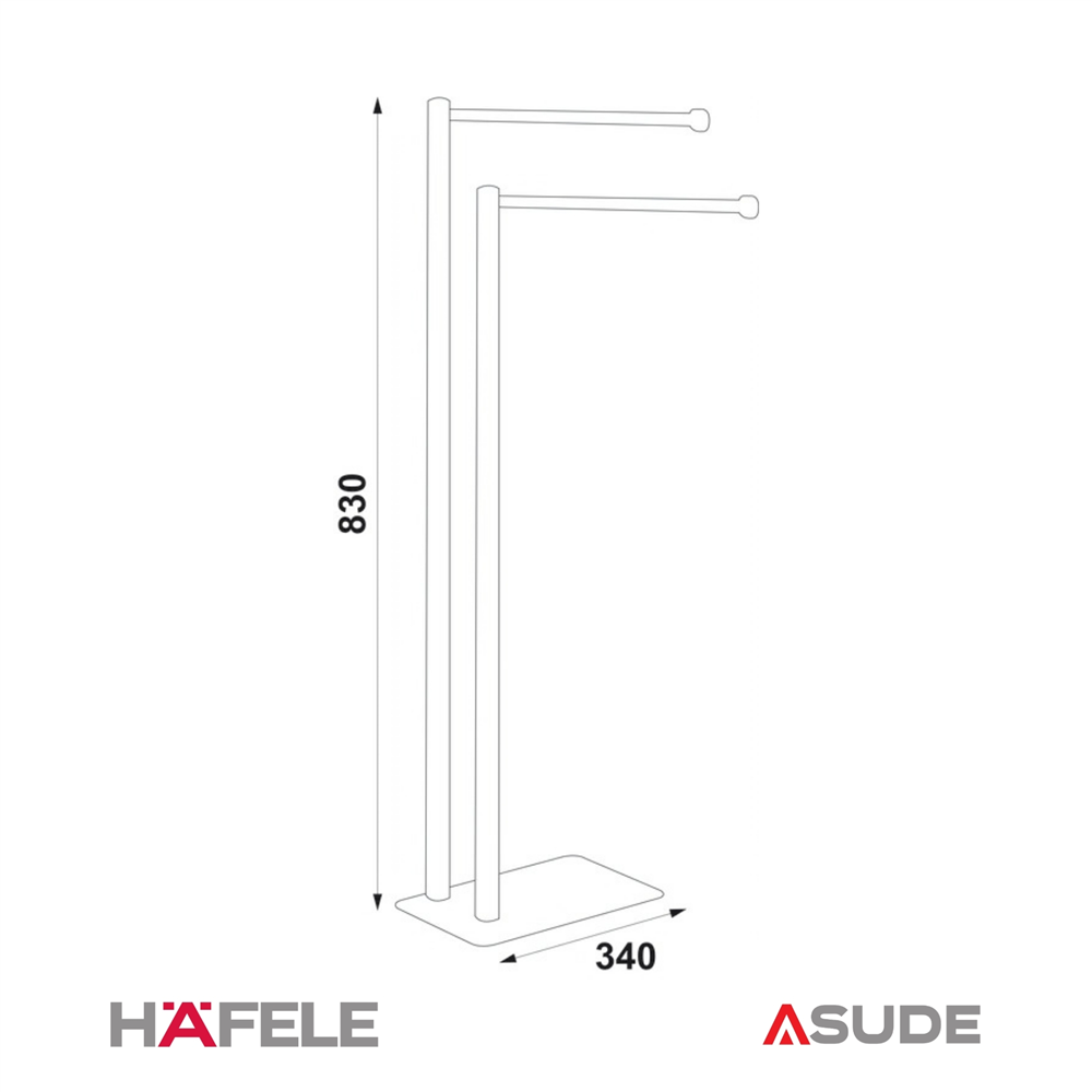 VENERE Ayaklı havluluk mat siyah