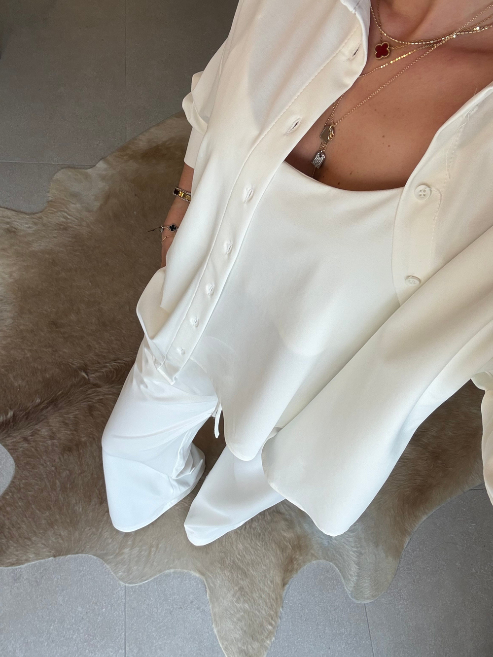 Beyaz Örme Modal Üçlü Takım 