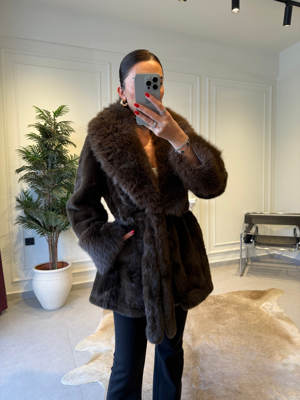 Kahve İthal Peluş Kürk
