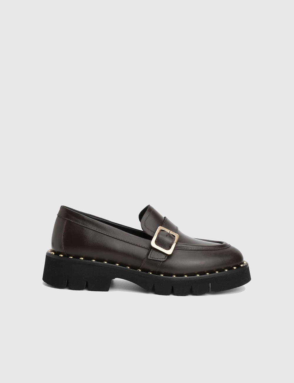 Avilia Hakiki Deri Kahverengi Kadın Loafer Ayakkabı