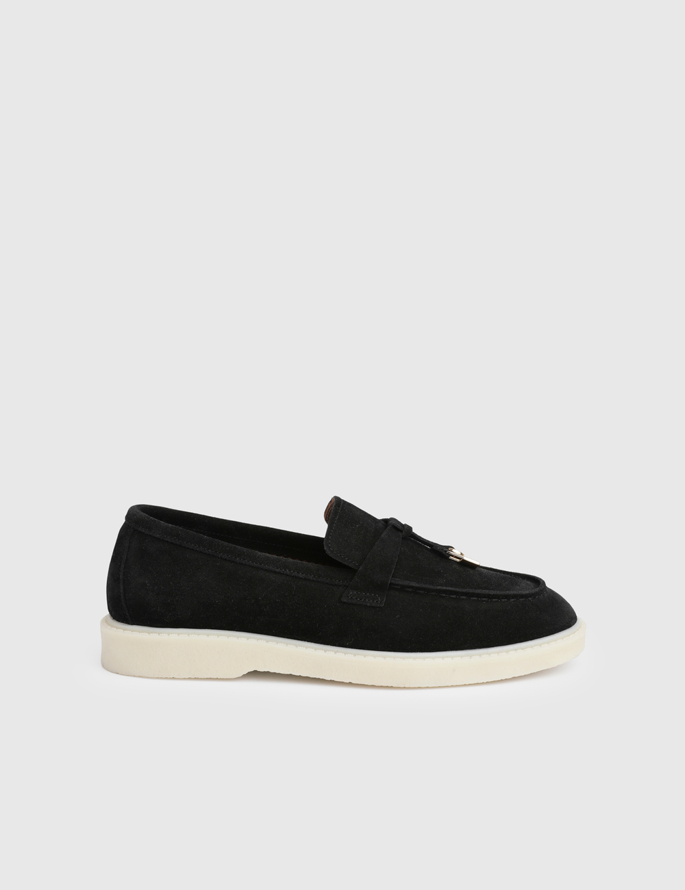 Cassia Hakiki Süet Deri Kadın Siyah Loafer