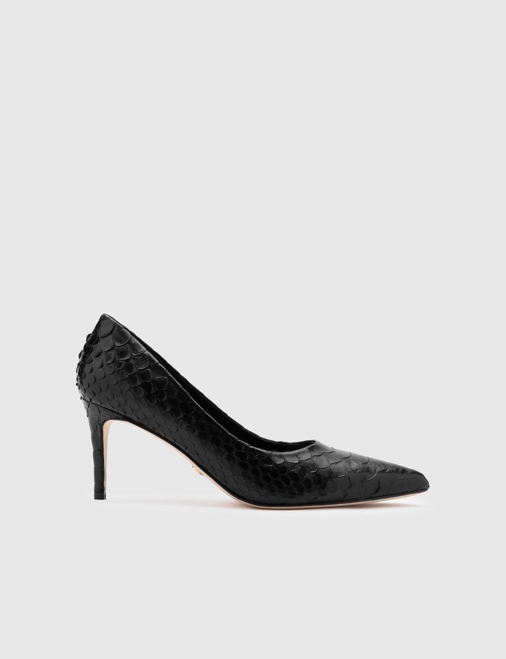 Dorra Hakiki Yılan Deri Kadın Siyah Stiletto