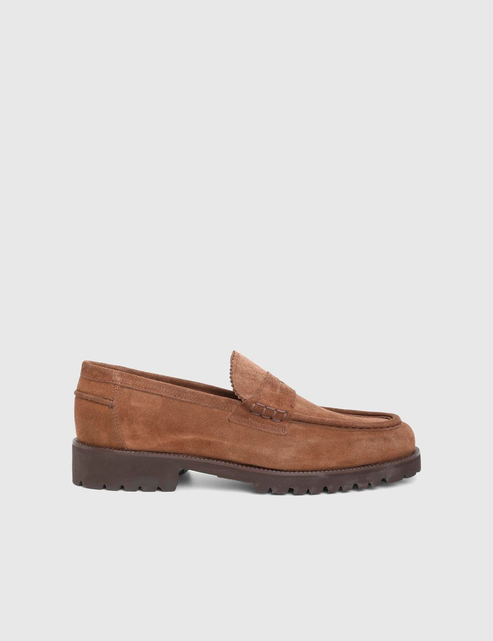 Erjon Hakiki Süet Deri Taba Erkek Loafer Ayakkabı