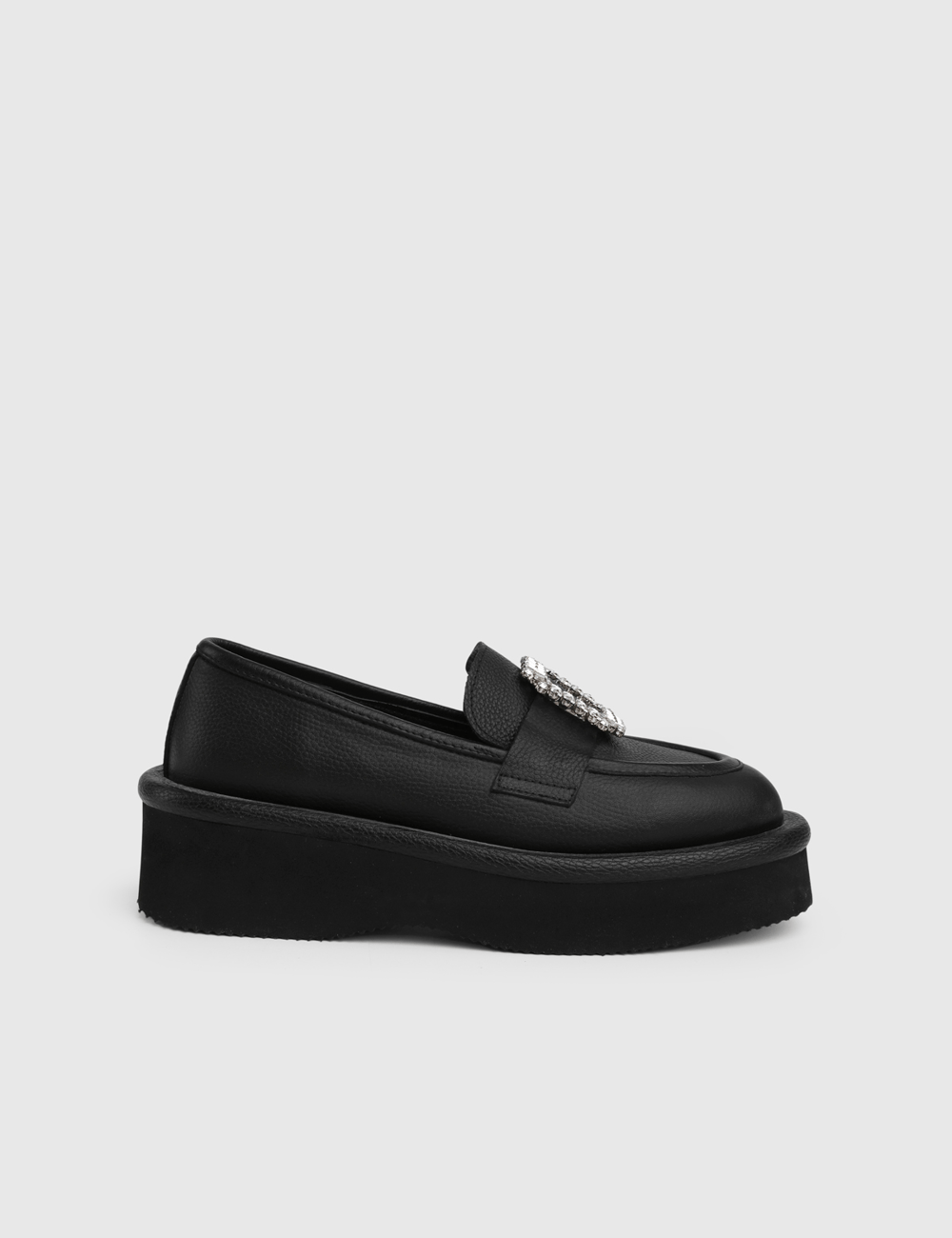 Forza Hakiki Deri Siyah Kadın Loafer