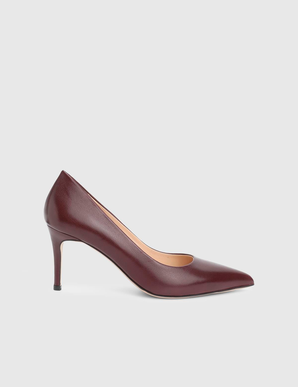 Haidee Hakiki Deri Bordo Kadın Stiletto