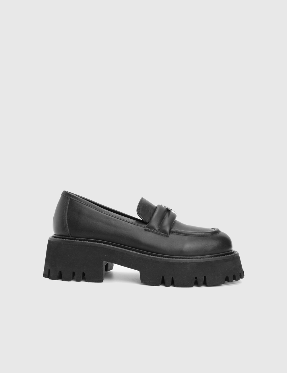 Inora Hakiki Deri Siyah Kadın Loafer
