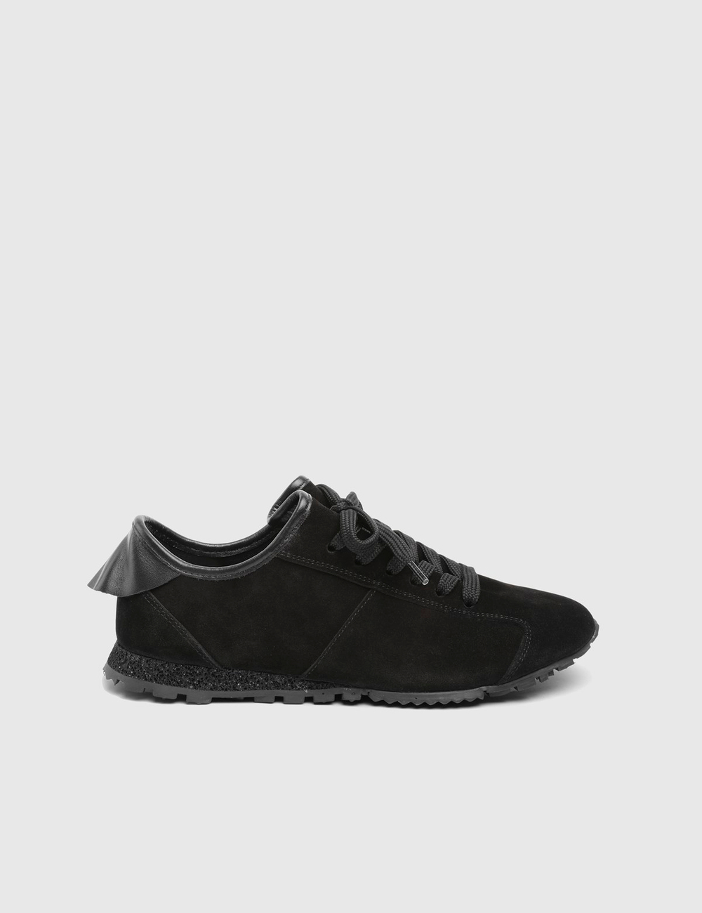 Jasmira Hakiki Süet Deri Kadın Siyah Sneaker