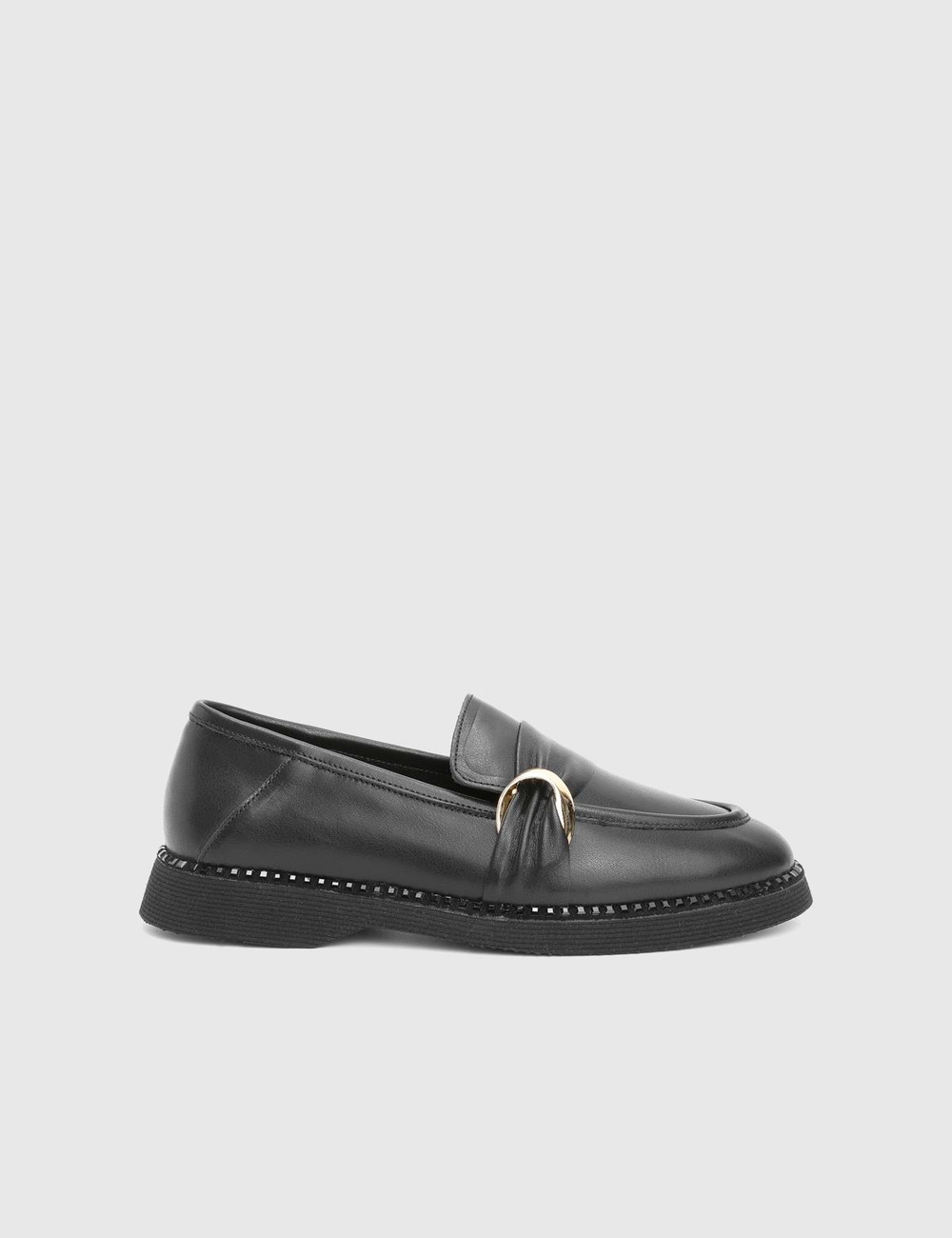 Lissima Hakiki Deri Siyah Kadın Loafer Ayakkabı