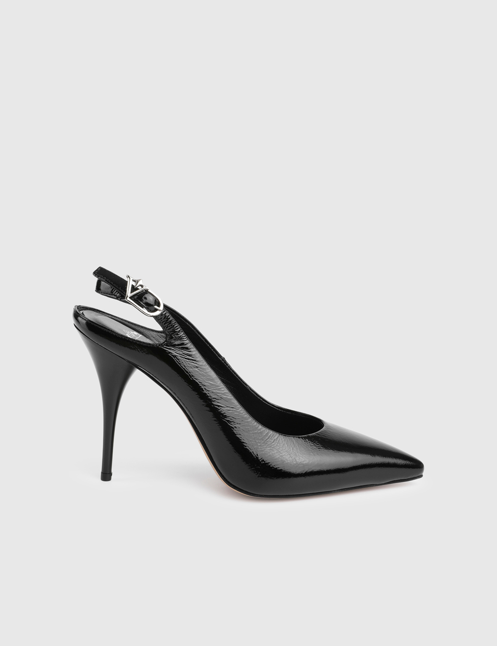 Mavra Hakiki Rugan Deri Siyah Kadın Topuklu Sandalet