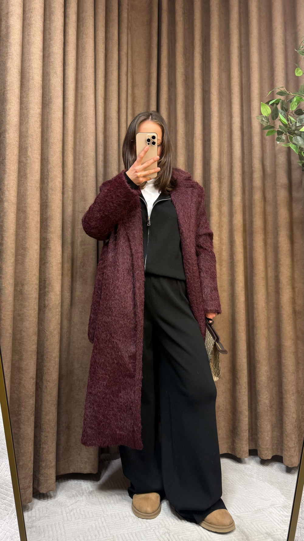 BORDO KUŞAKLI TEDDY KABAN