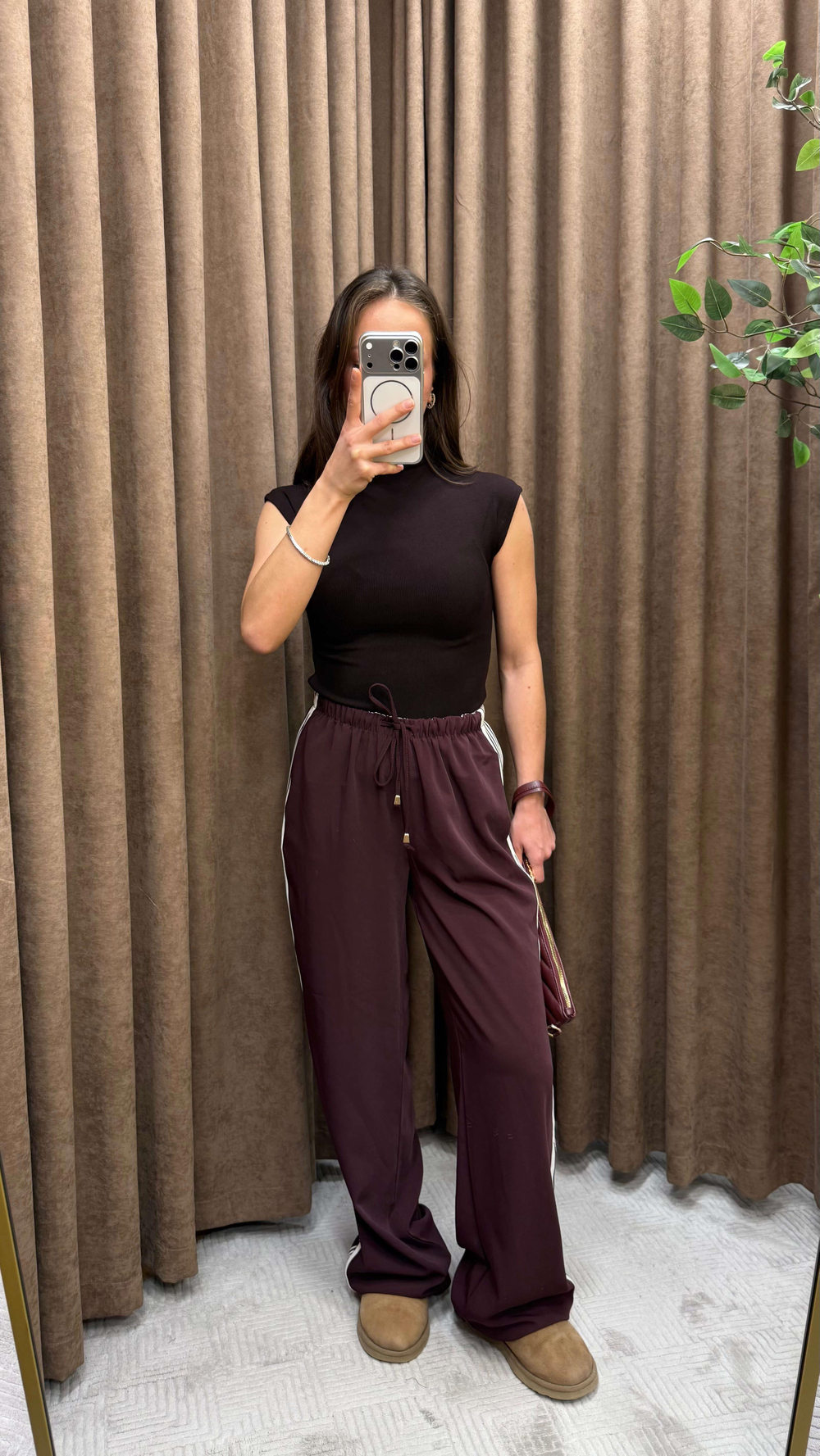 MÜRDÜM ŞERİT DETAYLI PANTOLON