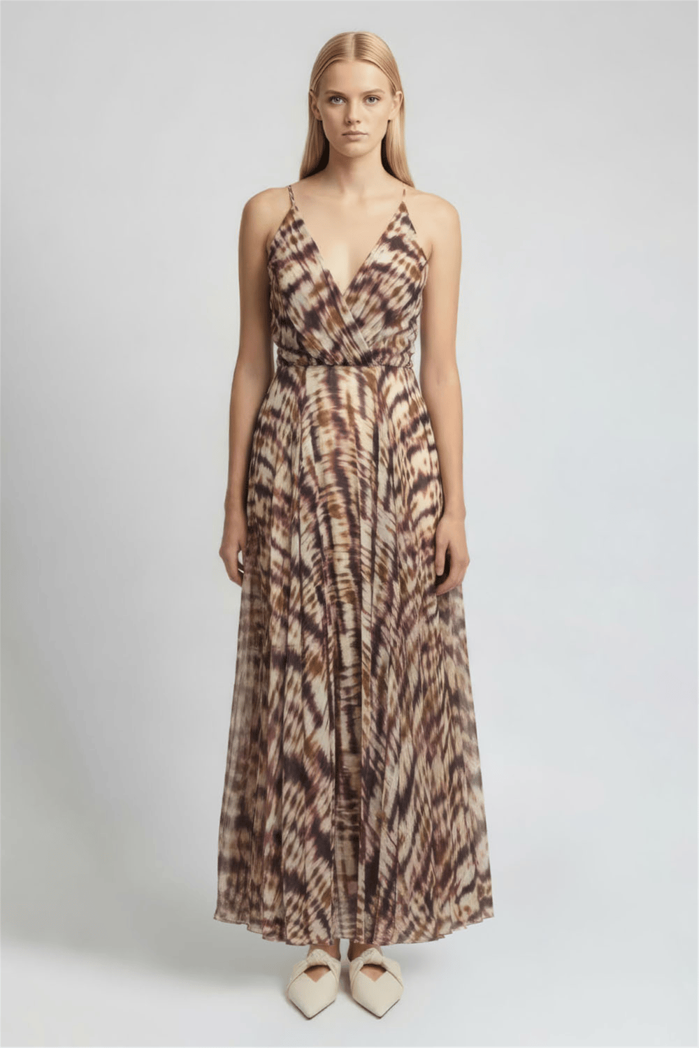 Çok Renkli Batik Midi Elbise