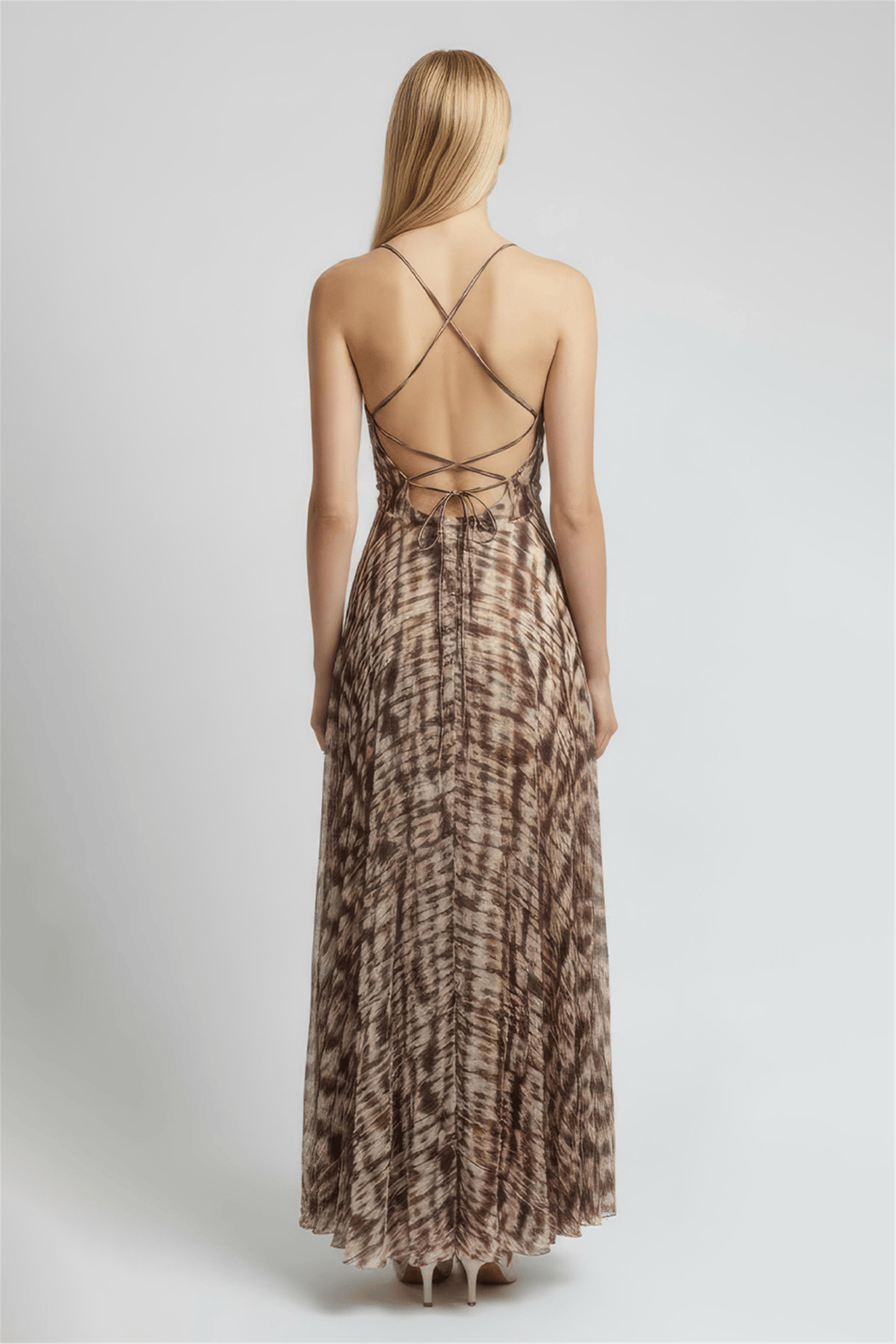 Çok Renkli Batik Midi Elbise