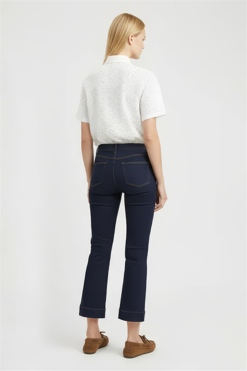 Lacivert Orta Bel Çan Paça Denim Pantolon