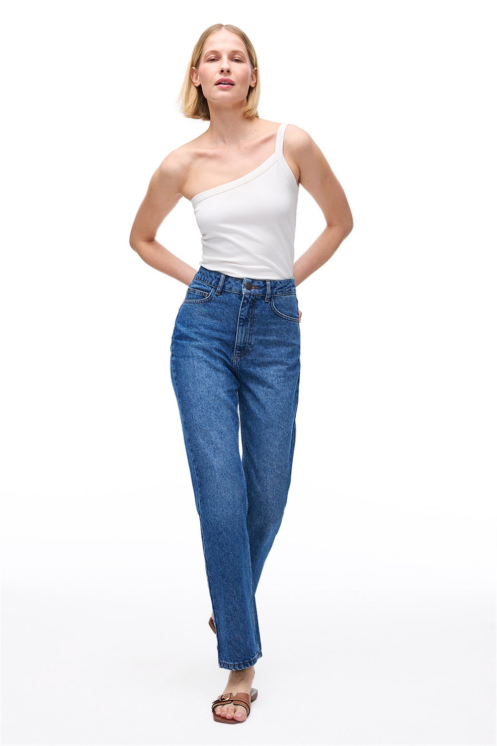 Mavi Yüksek Bel Slim Fit Denim Pantolon