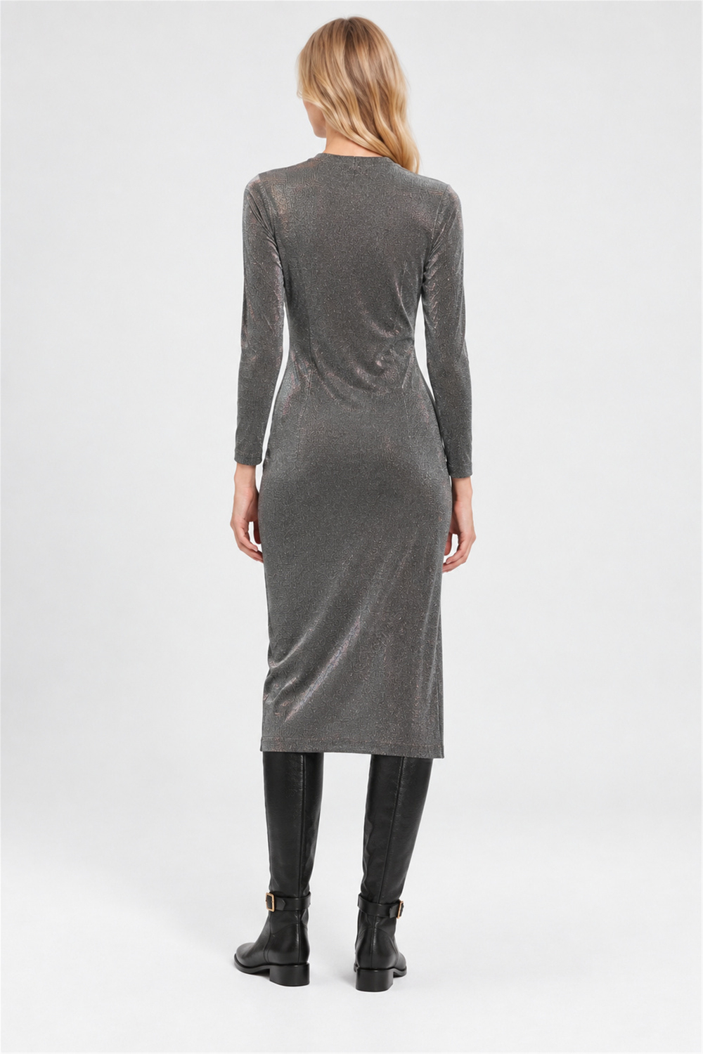 Siyah Slim Fit Midi Elbise