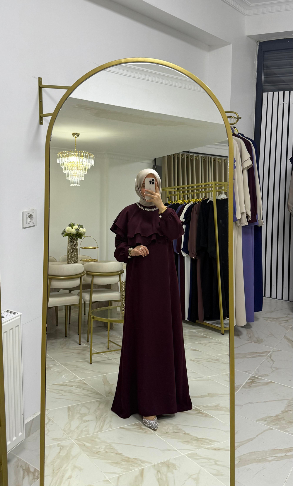 Lamia Diamond Elbise | Bordo