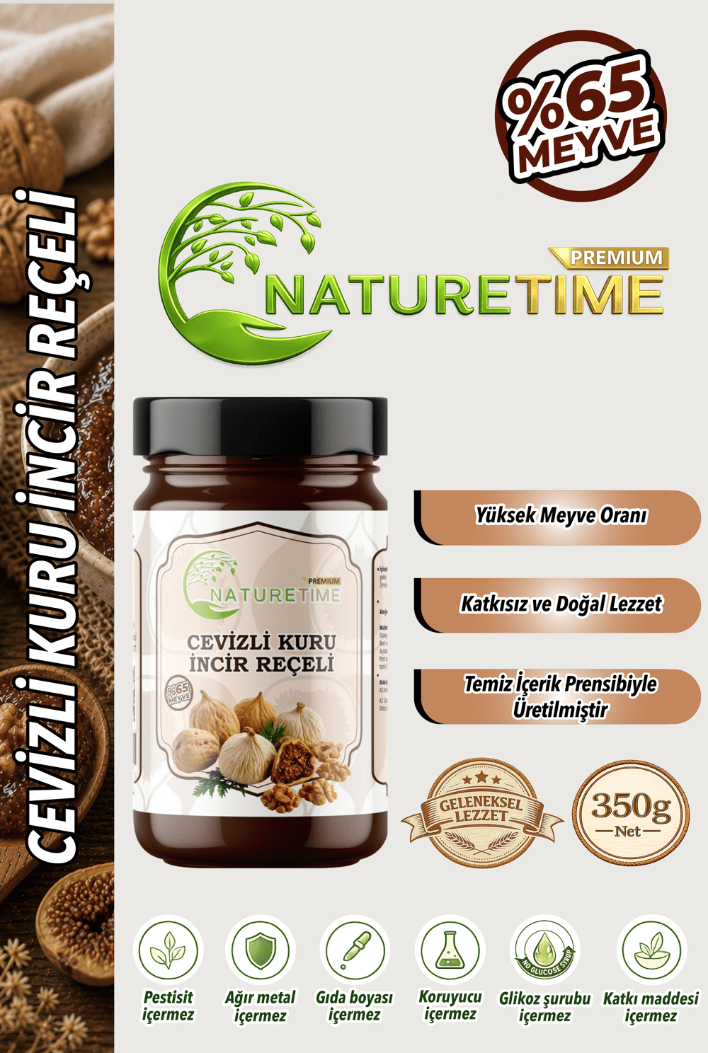 Cevizli Kuru İncir Reçeli 350 Gr