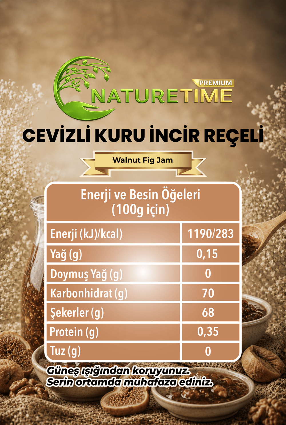 Cevizli Kuru İncir Reçeli 350 Gr