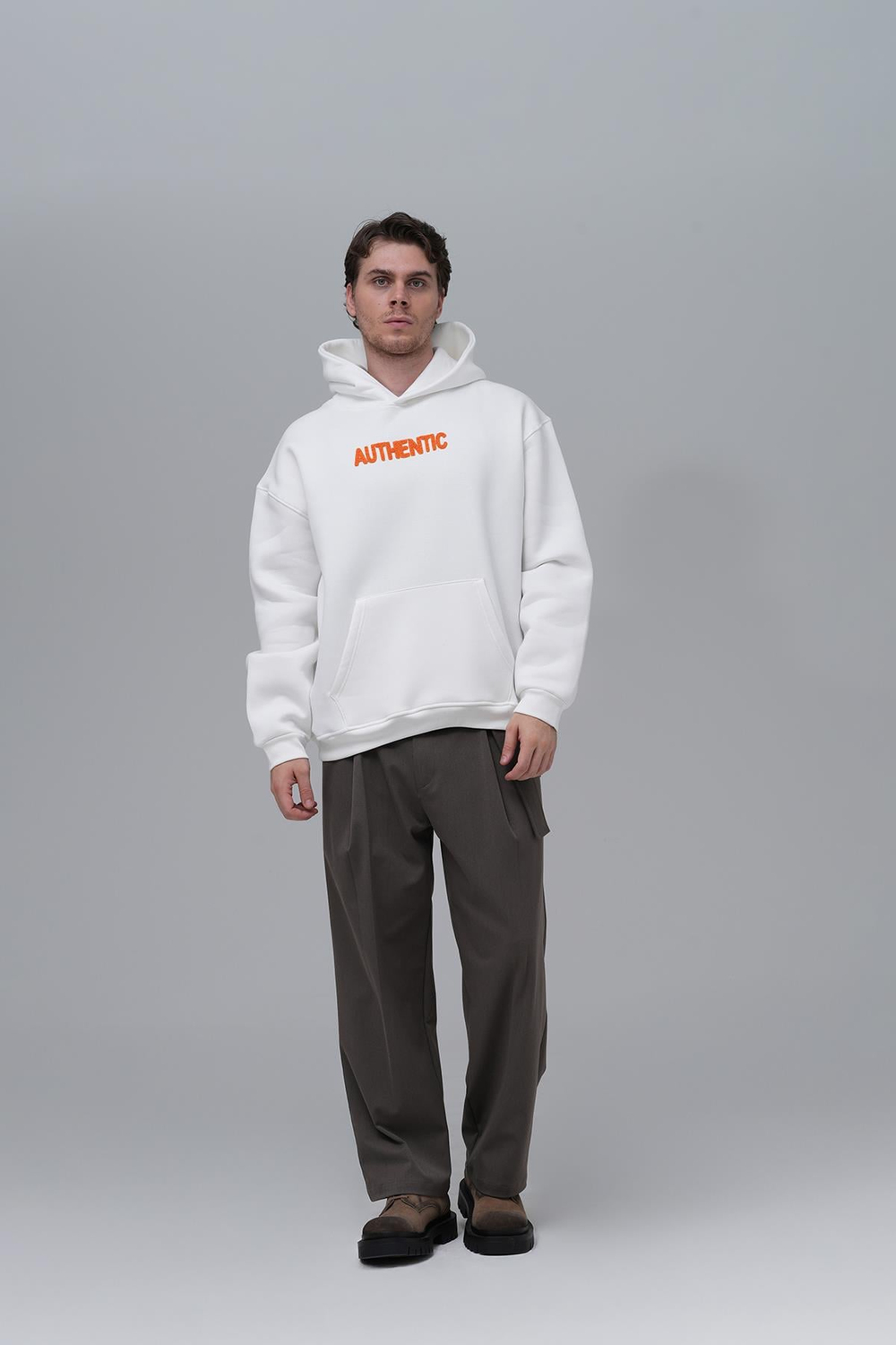Authentic Oversize Sweatshirt Erkek Ekru