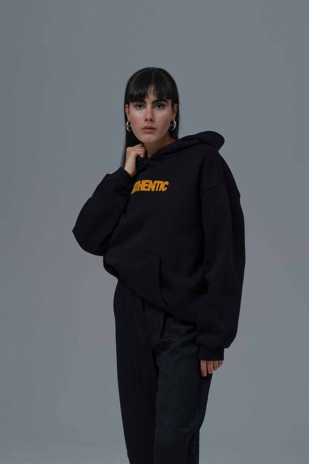 Authentic Oversize Sweatshirt Kadın Siyah